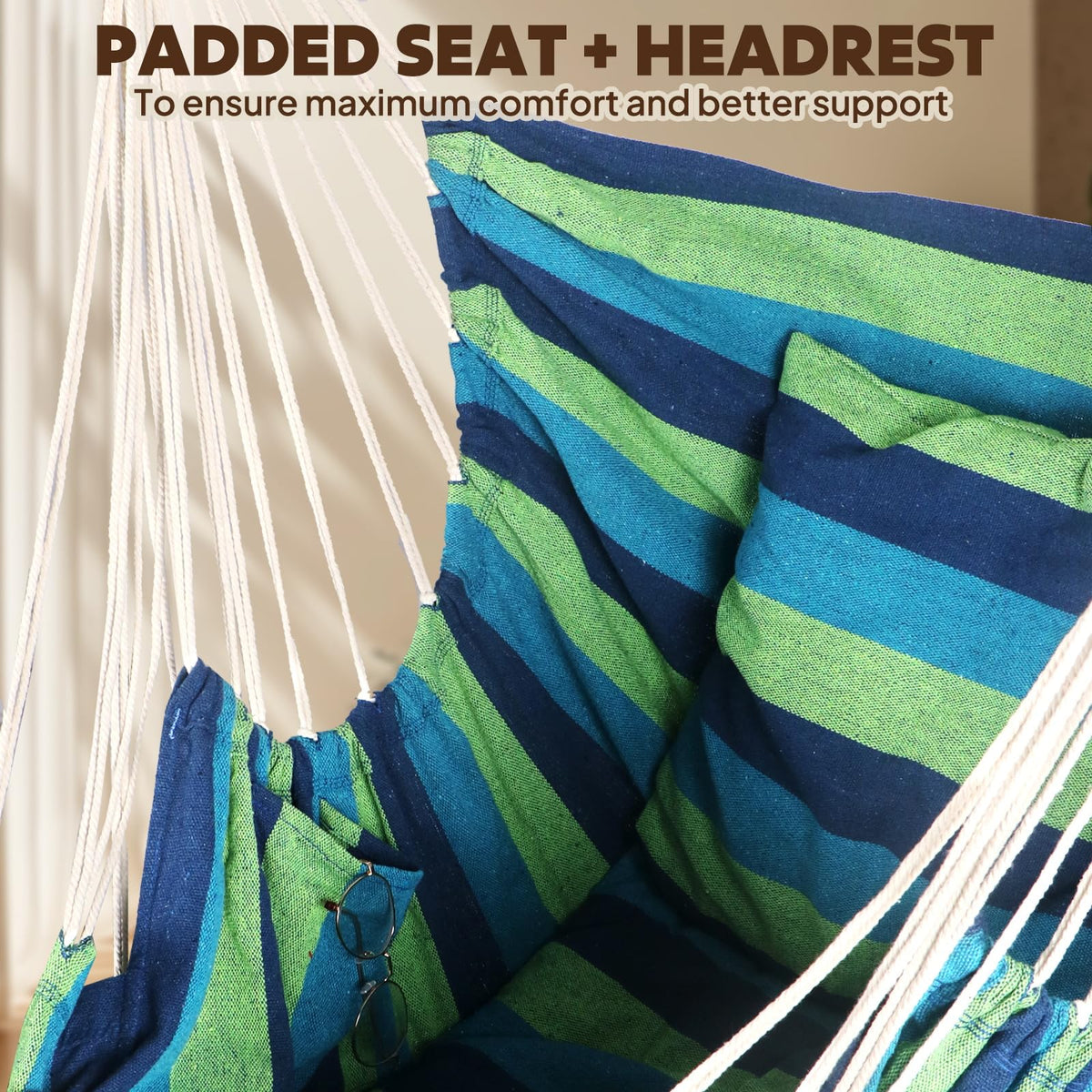 Chihee hammock chair includes portable carrying bag for trips.