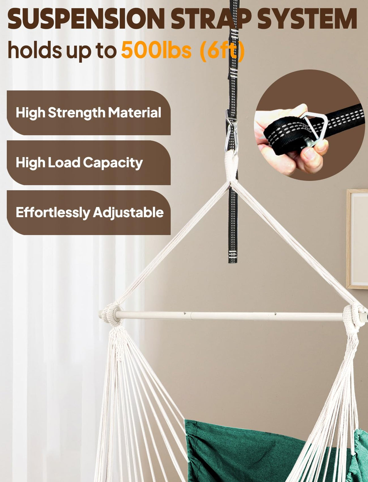 Chihee hammock chair folds compactly with a carrying bag for easy travel.