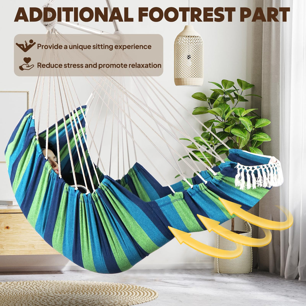 Chihee hammock chair features secure suspension for safe hanging.