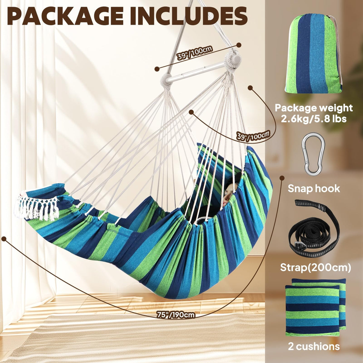 Chihee hammock chair side pocket keeps essentials within reach.