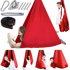 Chihee sensory swing hammock indoor setup for calming input and vestibular stimulation.