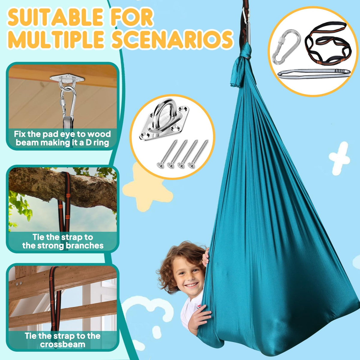 Chihee Sensory Swing machine-washable fabric for effortless cleaning
