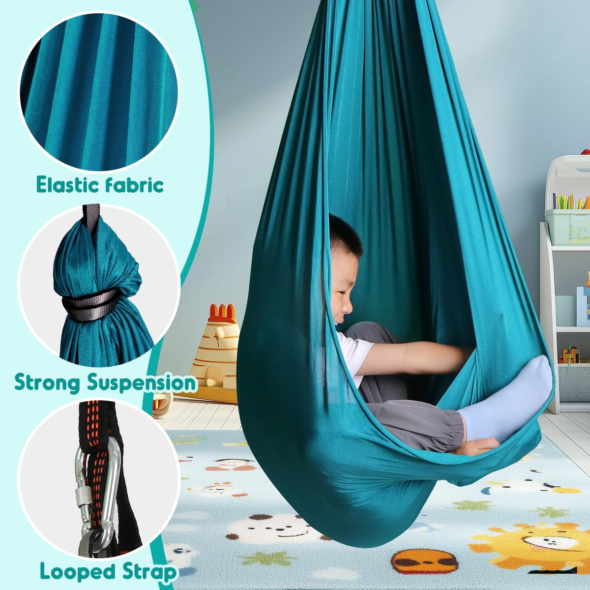 Chihee Sensory Swing reinforced hardware ensures sturdy, long-lasting setup