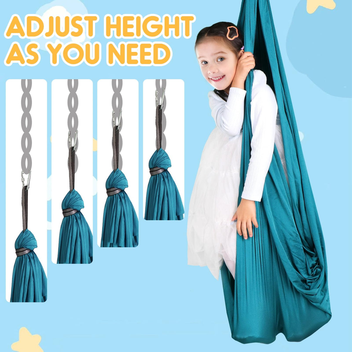 Chihee Sensory Swing carabiner and fasteners enable quick setup