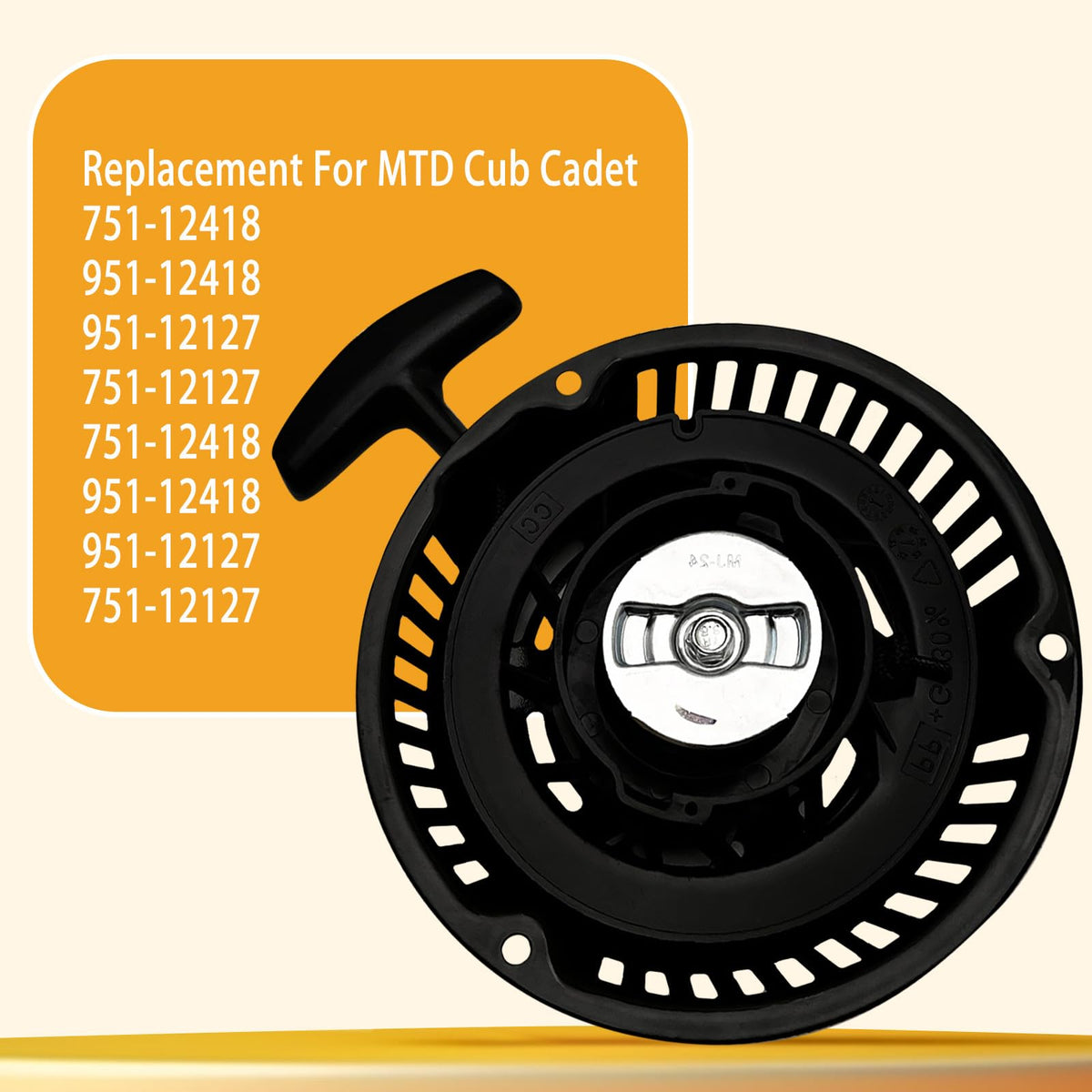 Recoil starter compatible with 208cc rototiller engines for smooth starts