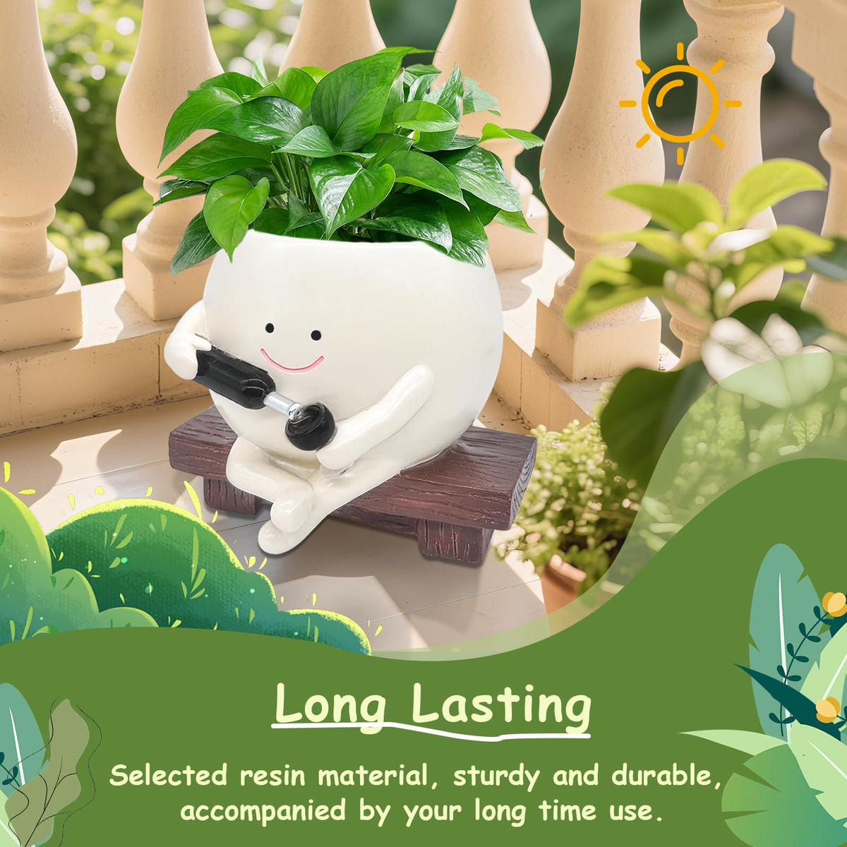 ChilArt planter compatible with succulents and small houseplants for cute indoor displays
