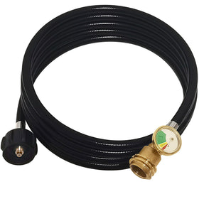 CHILIPILI 12ft propane hose with gauge for easy fuel level reading