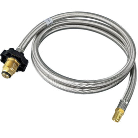 CHILIPILI 6ft propane hose kit close-up shows rugged braided design for outdoor use.