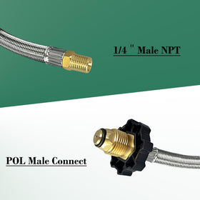 CHILIPILI RV propane hose connection demonstrates easy attachment to a regulator.