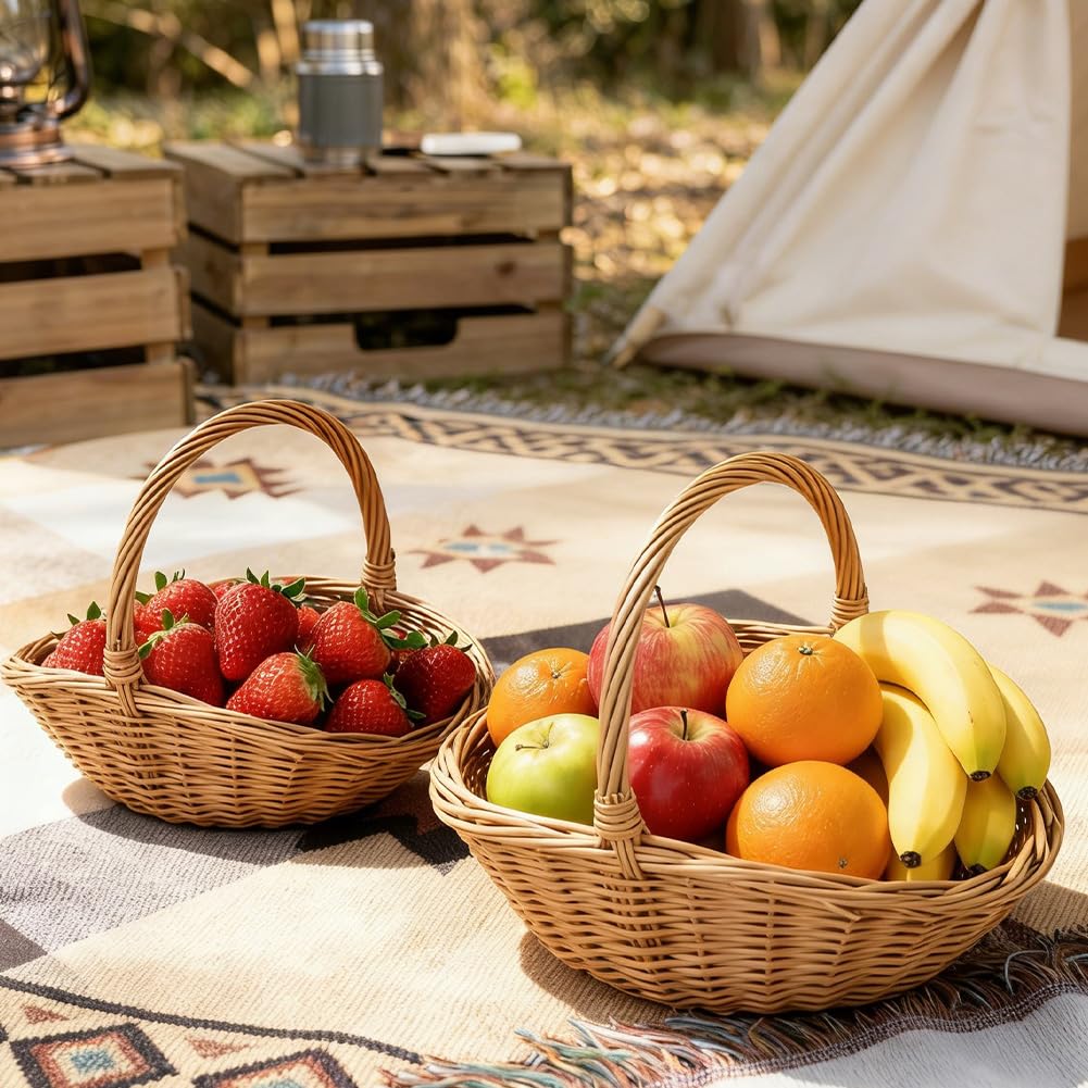 Chilsoby kitchen storage basket in natural wicker for countertop organization.