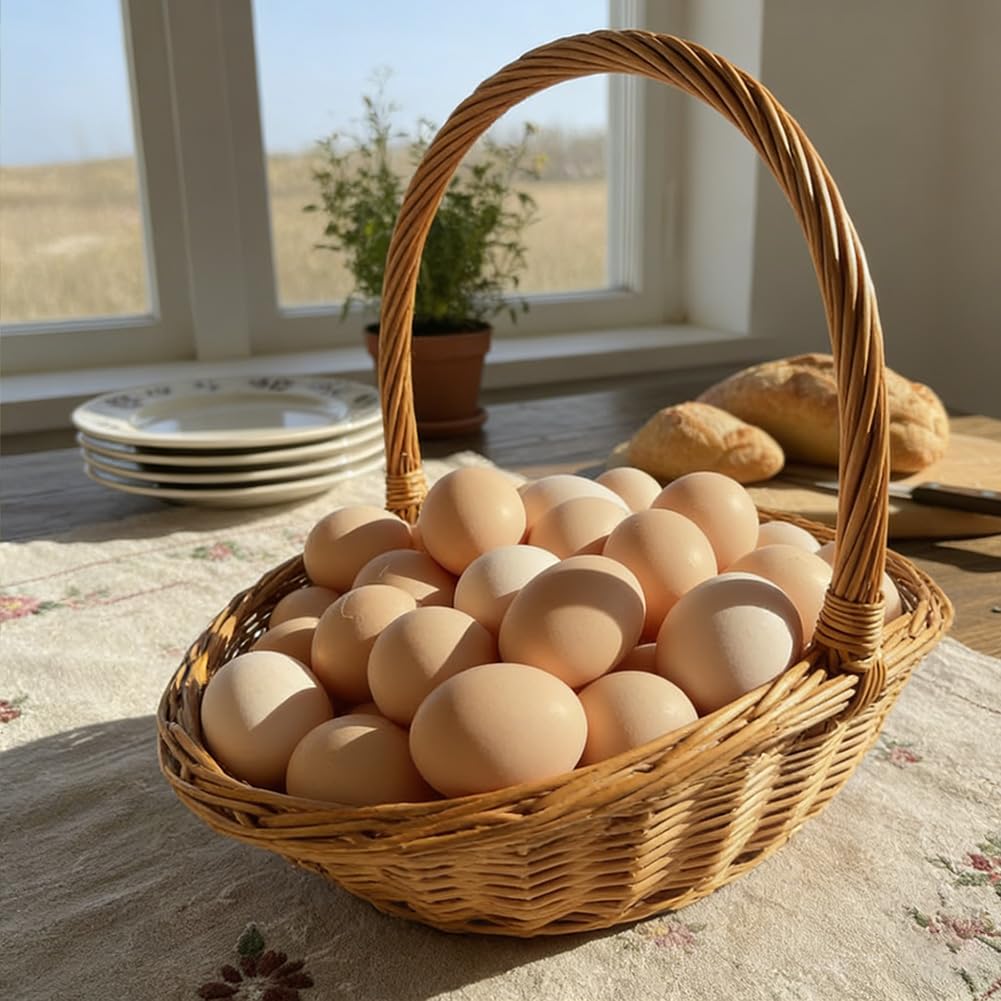 Chilsoby large natural wicker basket with 15.7x13 inch dimensions for ample storage.