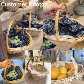Chilsoby natural wicker basket with classic decor suitable for indoor and outdoor settings.