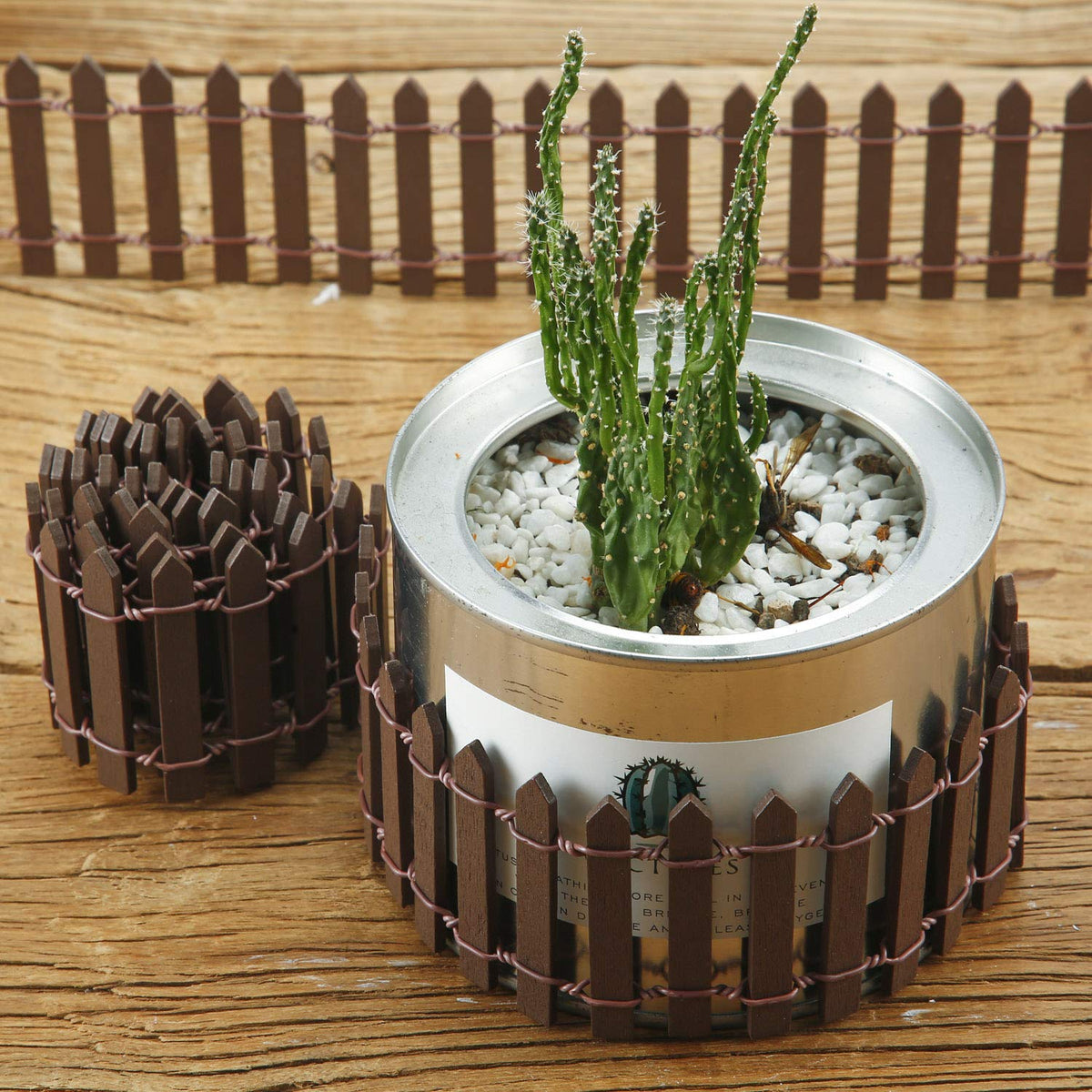 Chinco fence color white provides bright borders for tiny dioramas
