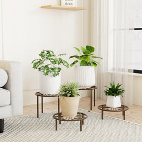 Chinpakden brown plant stand indoor display for houseplants