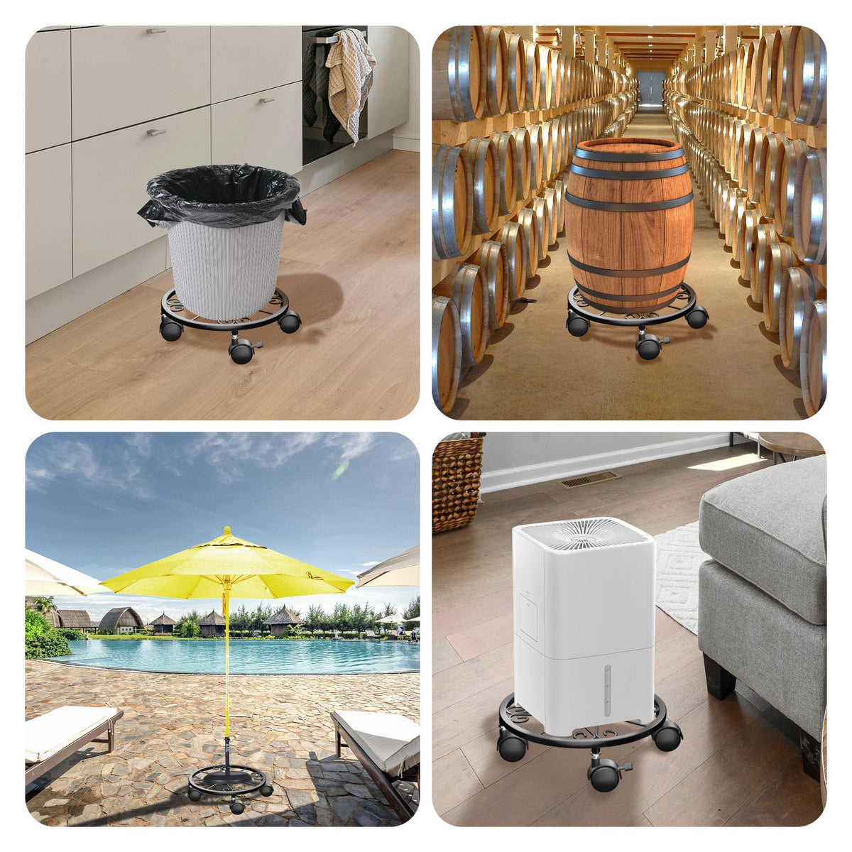 Chinpakden heavy-duty plant trolley moves large pots effortlessly.
