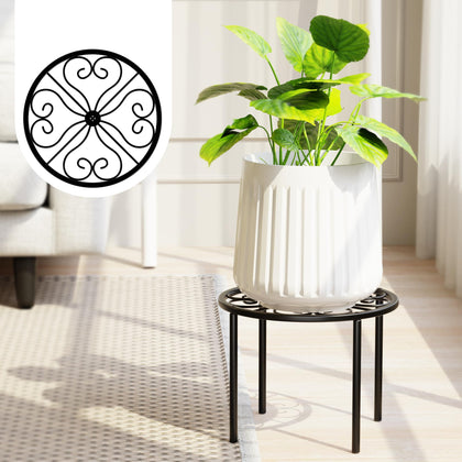 Chinpakden metal plant stand side view elevating greenery for easy viewing