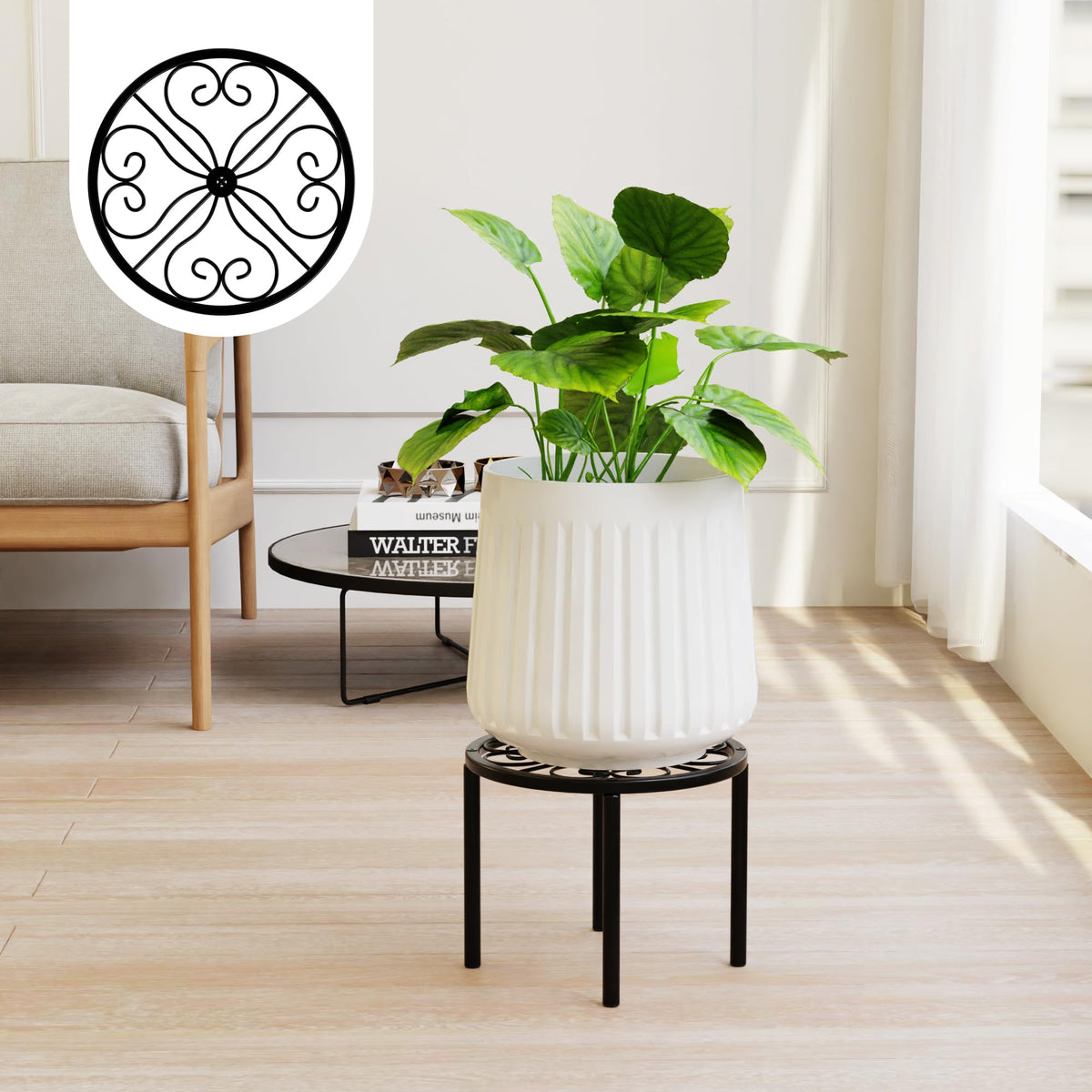 Chinpakden plant stand with anti rust coating for outdoor resilience
