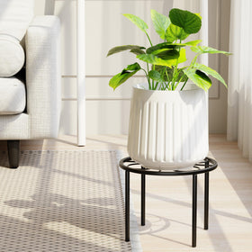Chinpakden plant stand with decorative floral pattern base