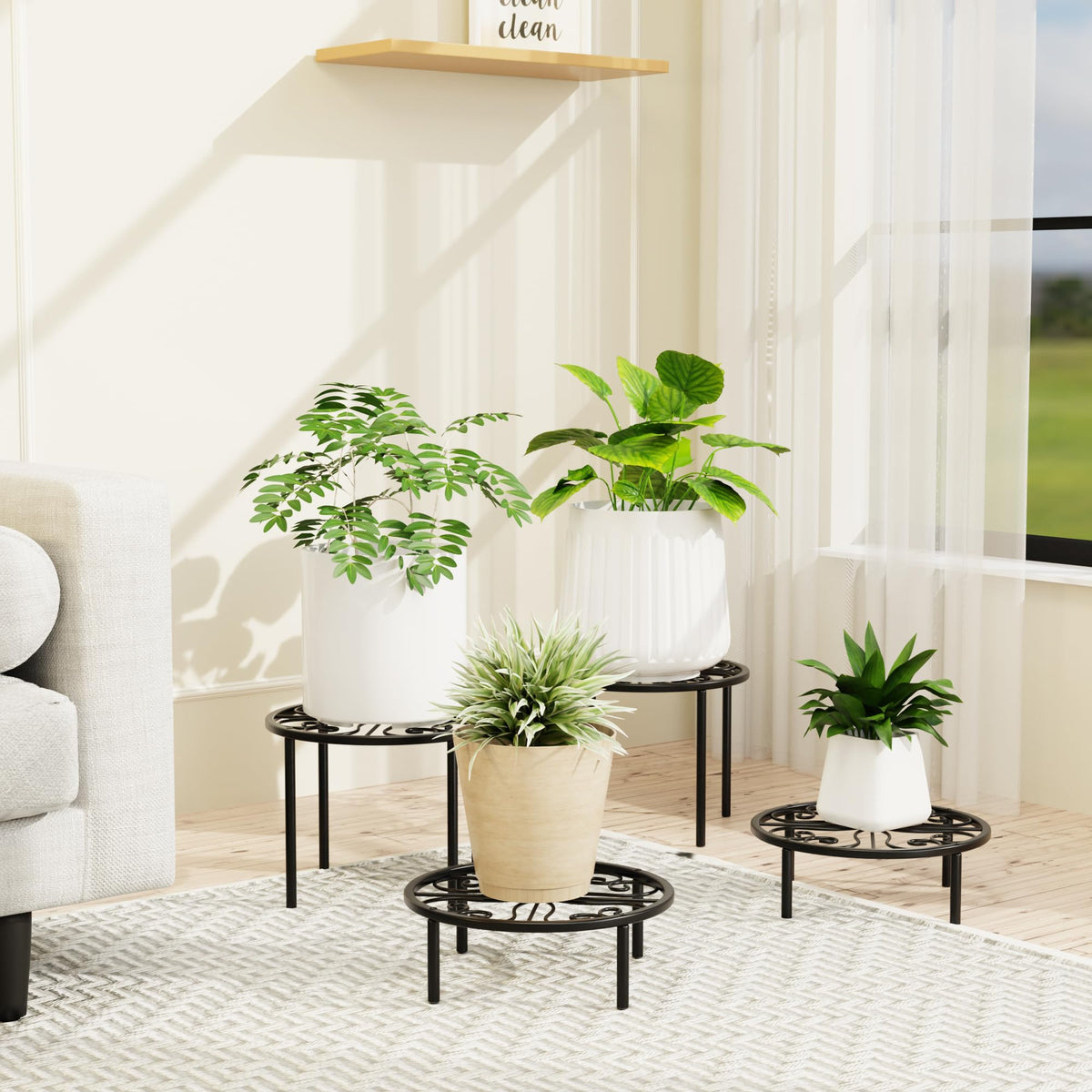 Chinpakden plant stand crafted from forged steel with rust-resistant coating.