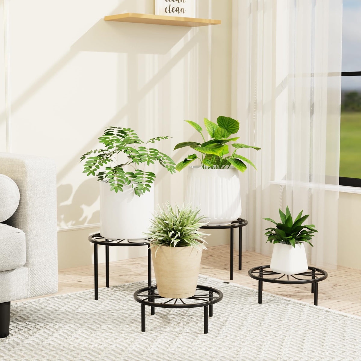 Chinpakden plant stand on a balcony showcasing elevated greenery for visibility