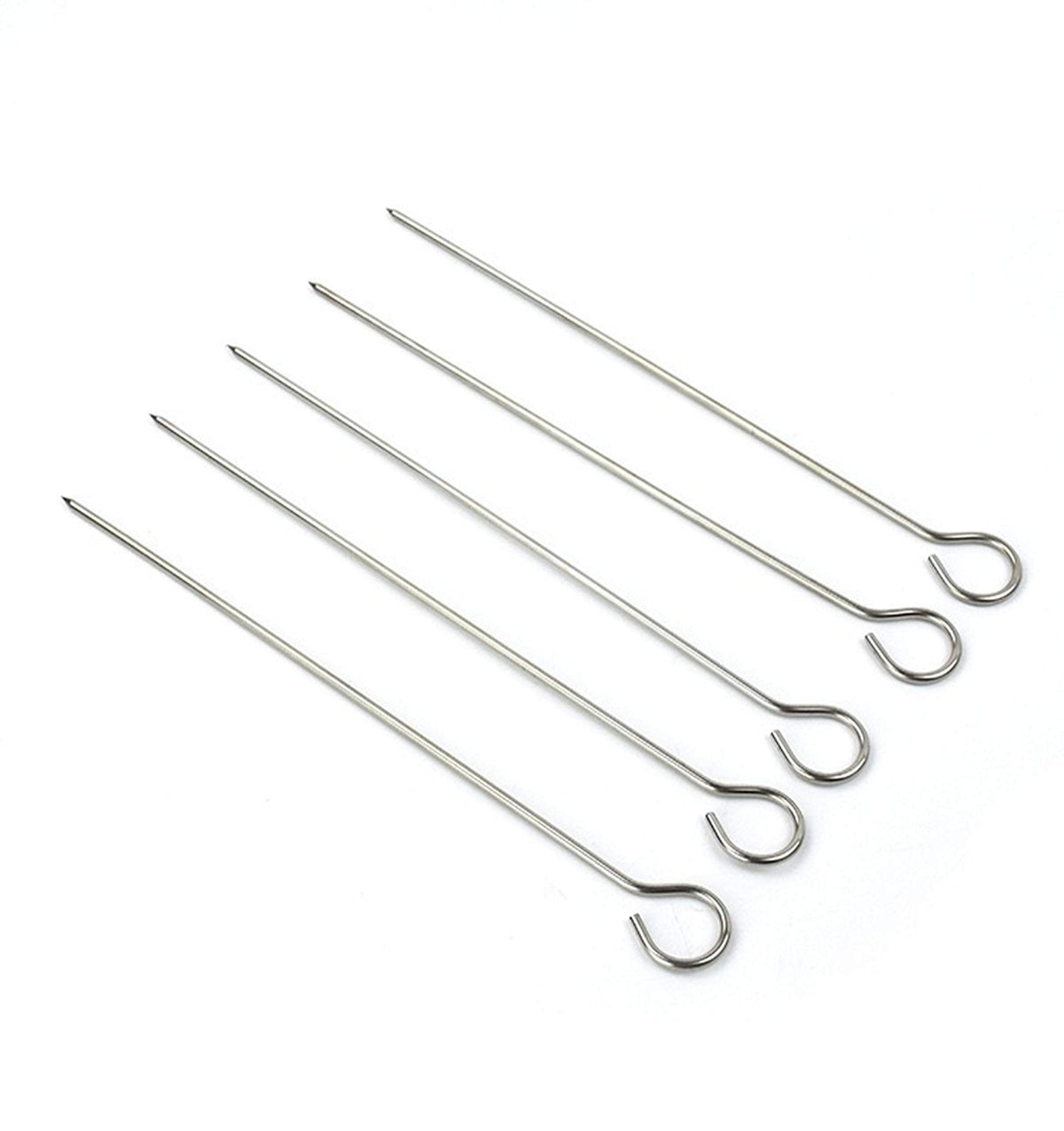 Chinshwehaw 12-inch stainless steel skewers for even grilling and easy handling