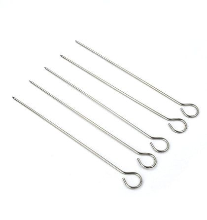 Chinshwehaw 12-inch stainless steel skewers for even grilling and easy handling