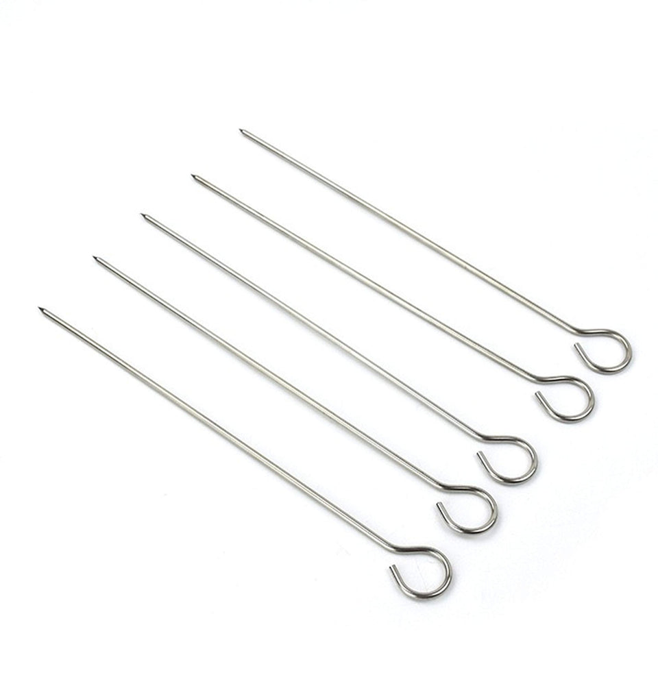 Chinshwehaw 12-inch stainless steel skewers for even grilling and easy handling