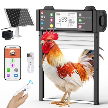 Chipetty automatic chicken door open state enables effortless flock access.