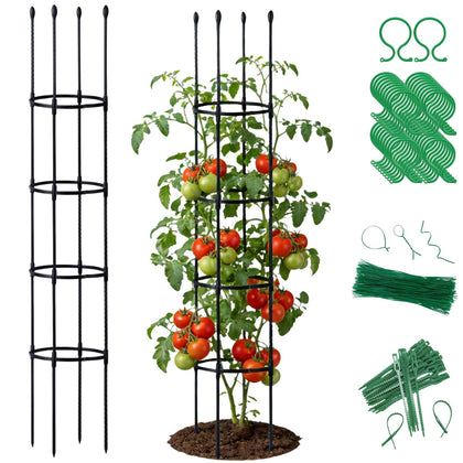 Chirpartti 2-pack tomato cage with 63inch steel core for sturdy vertical support