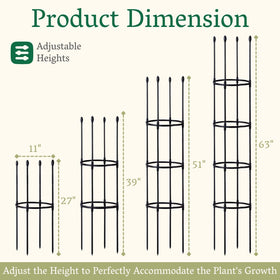Chirpartti adjustable tomato cage 63inch grows with plants