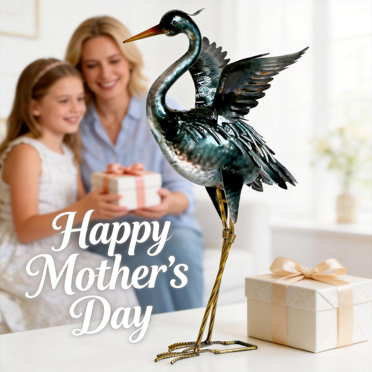chisheen crane outdoor statue with weatherproof finish for year-round display.