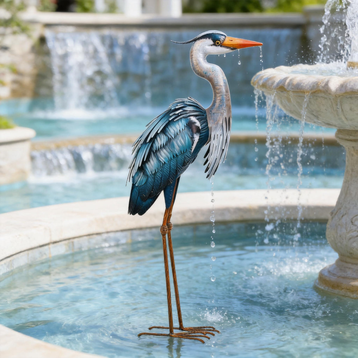 Chisheen easy-assembly heron statue for quick garden setup.