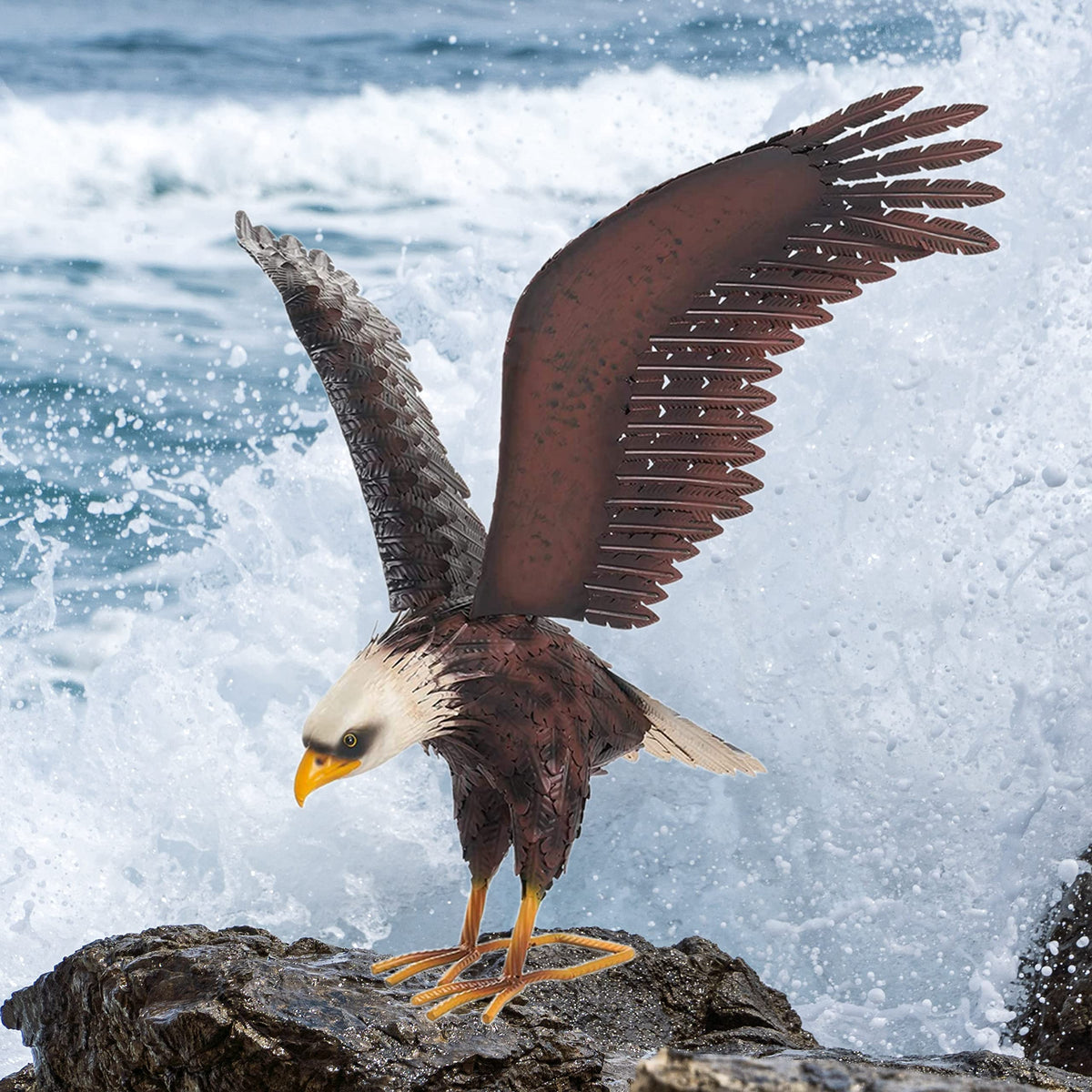 Chisheen outdoor eagle sculpture easy assembly—setup without tools.