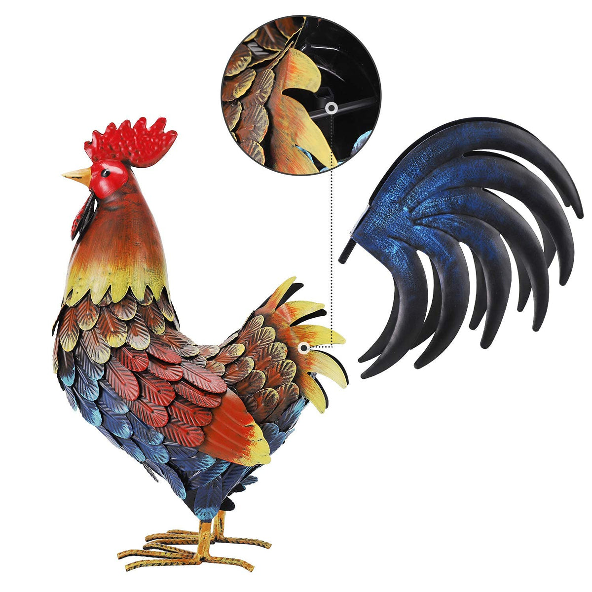chisheen rooster decor height of 14 inches provides natural curb presence