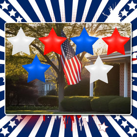 Chitidr Independence Day star balloon 12in hangs easily with the included cord.