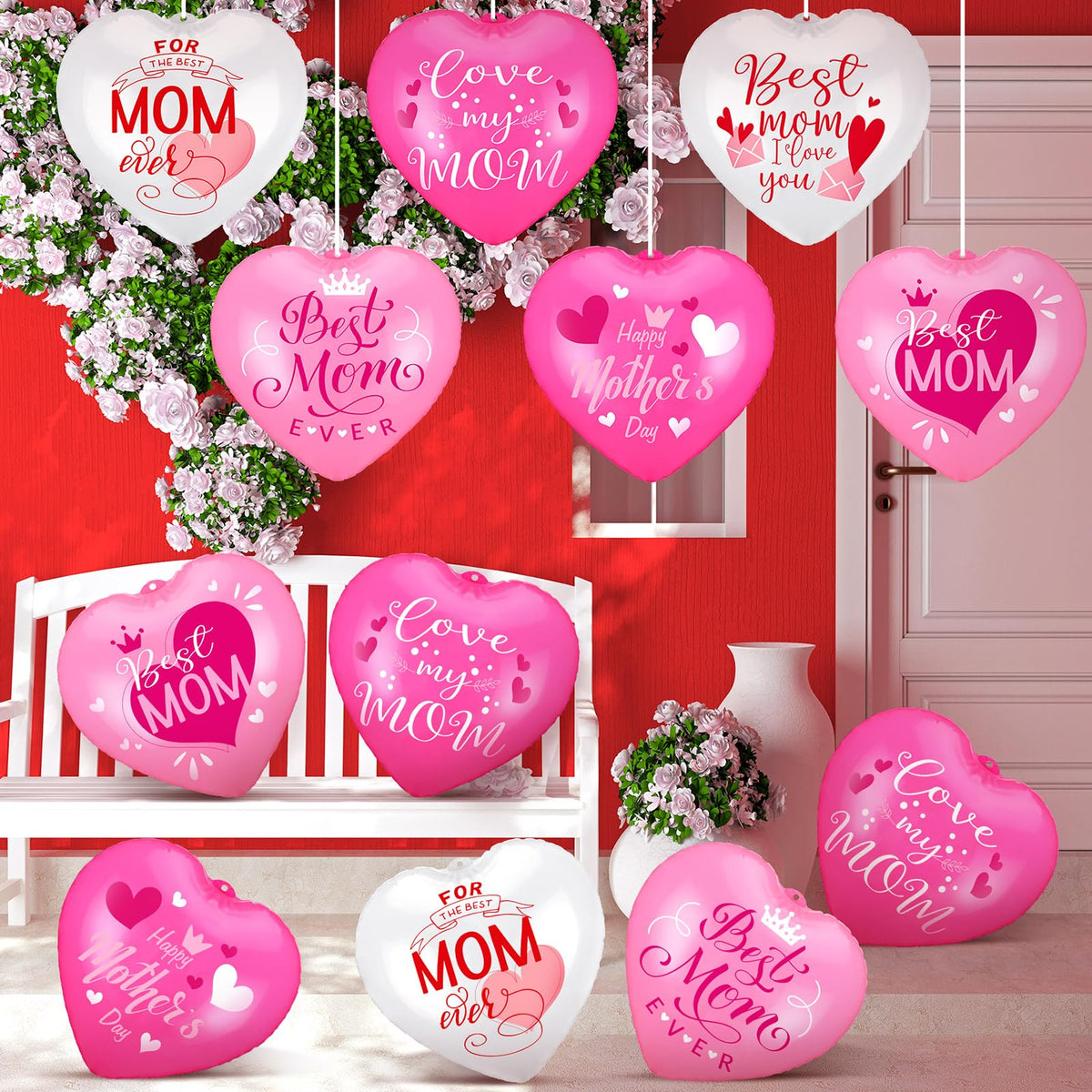 Chitidr mothers day heart balloon for outdoor display