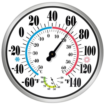 CHIVENIDO 12-inch outdoor thermometer with large dial for easy long distance readings