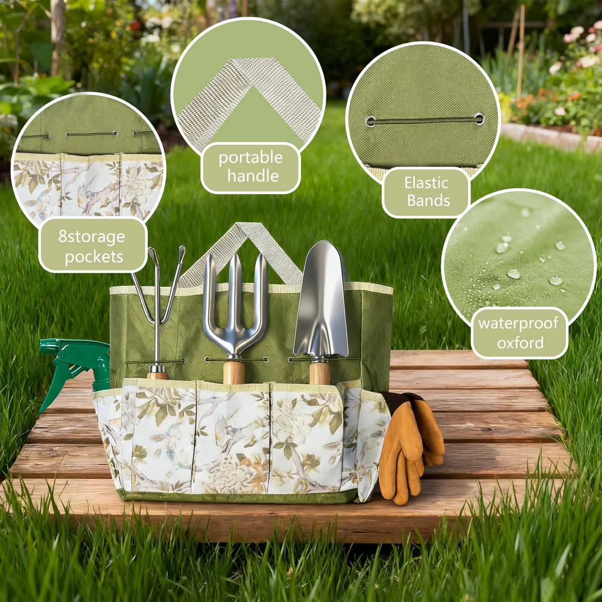 Chiyhshaa large tote bag organized for garden tools