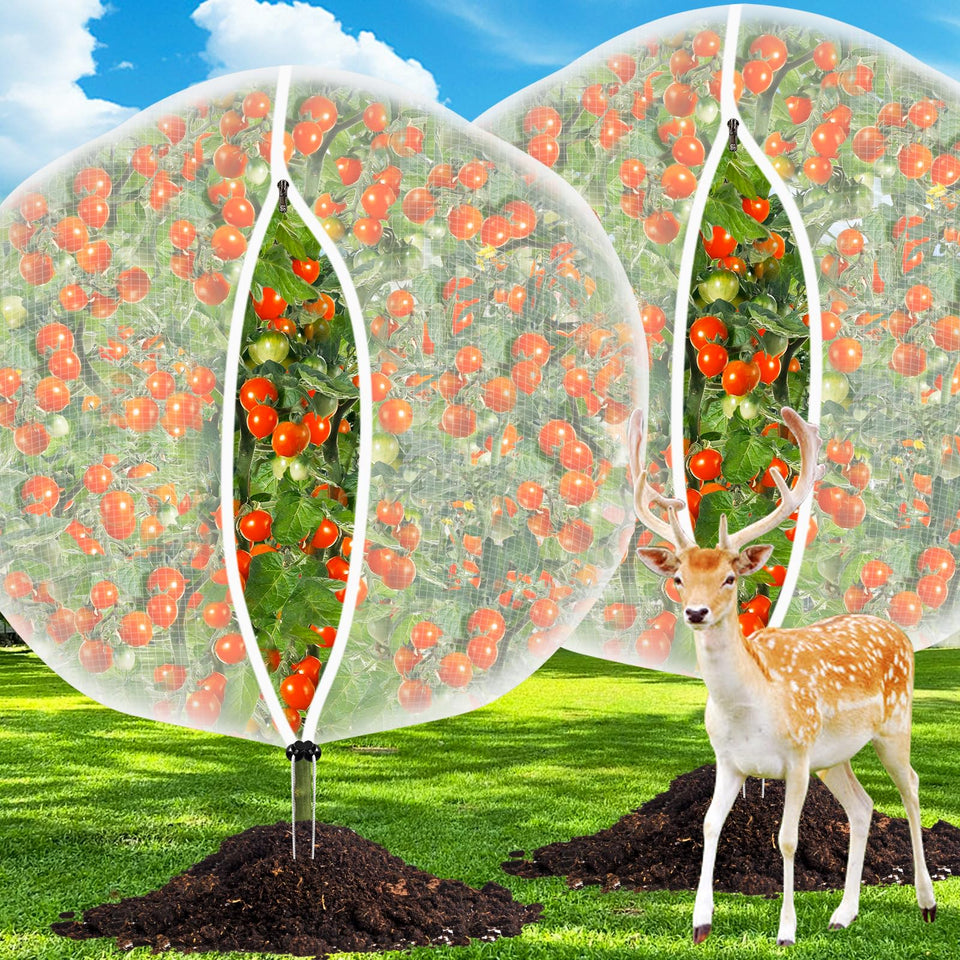 CHNENOMME 6ft fruit tree netting with zipper protects fruit trees from pests and birds.