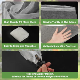 CHNENOMME durable polyethylene netting is lightweight and reusable for seasons.