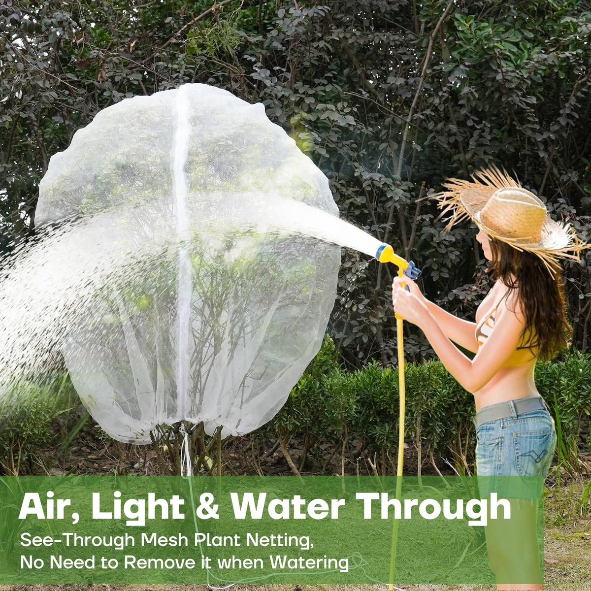 CHNENOMME 40-mesh cover enables easy watering without removing the net.