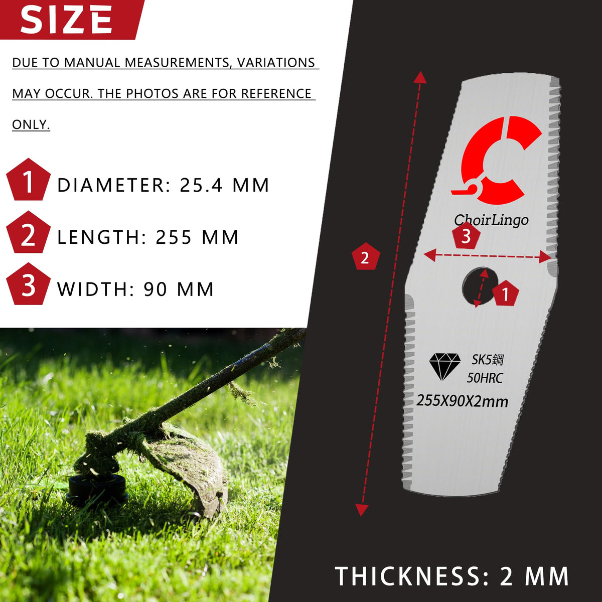 Durable SK5 blade edge shown for re-sharpening maintenance