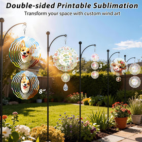 CHONOVO 8-inch wind spinner blank designed for at-home sublimation projects.