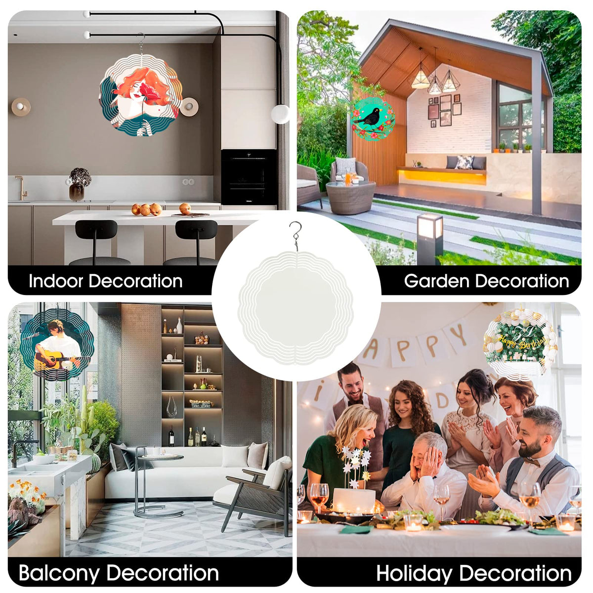 CHONOVO 8-inch wind spinner blank great for indoor and outdoor use.