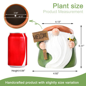 Chonsun cactus-plant-pot-gnome adds playful decor to desks and shelves.