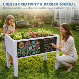 Chonsun chalkboard garden bed side view highlighting growing space.
