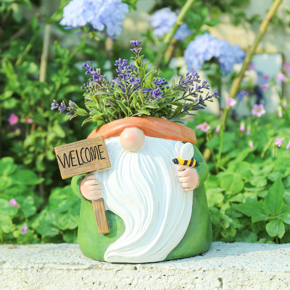 Chonsun garden-decor-gnome-pot brightens patios and offices.