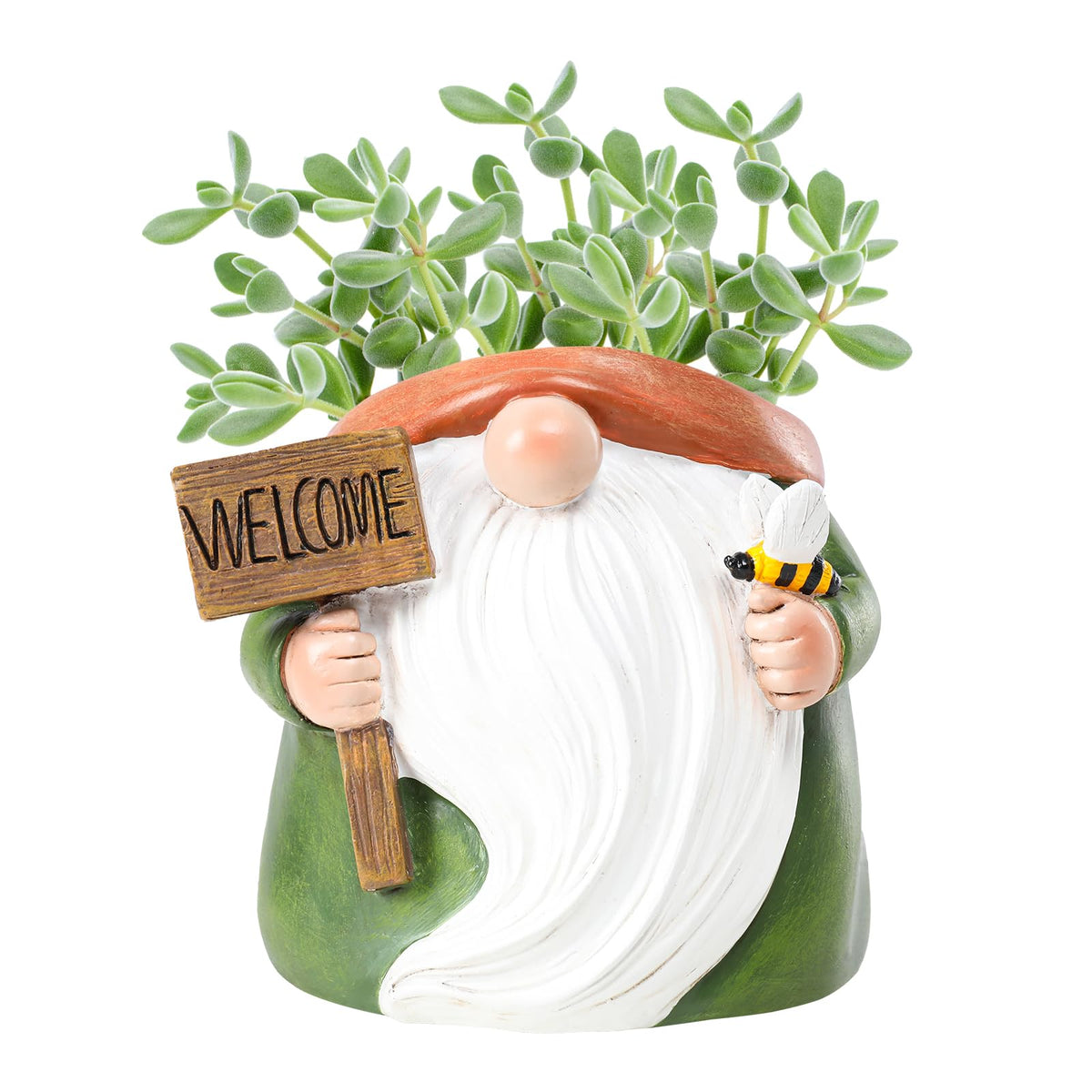 Chonsun 4-inch gnome plant pot with drainage, perfect for indoor and outdoor succulents.
