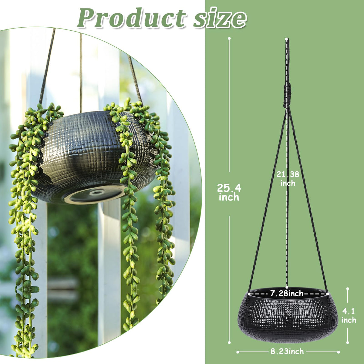 Chonsun hanging ceramic planter shows bottom drainage for healthy soil moisture.