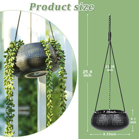 Chonsun hanging ceramic planter shows bottom drainage for healthy soil moisture.